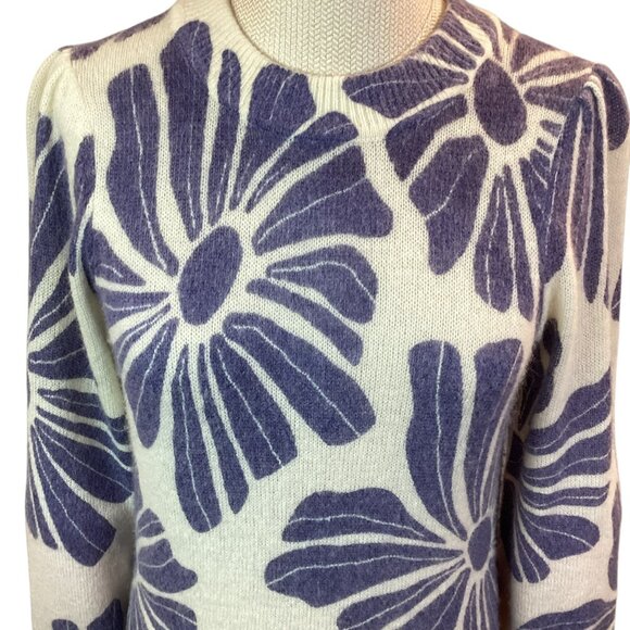 Marine Layer Floral Sweater Womens Small Soft Wool Blend Knit Top - Picture 4 of 11